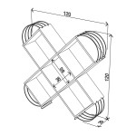 Βιβλιοθήκη CASE Καρυδί/Χρώμιο 120x25x120cm